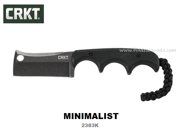 CRKT Minimalist Fixed Blade Cleaver, G10 Black, Polypropylene Sheath, CRKT2383K